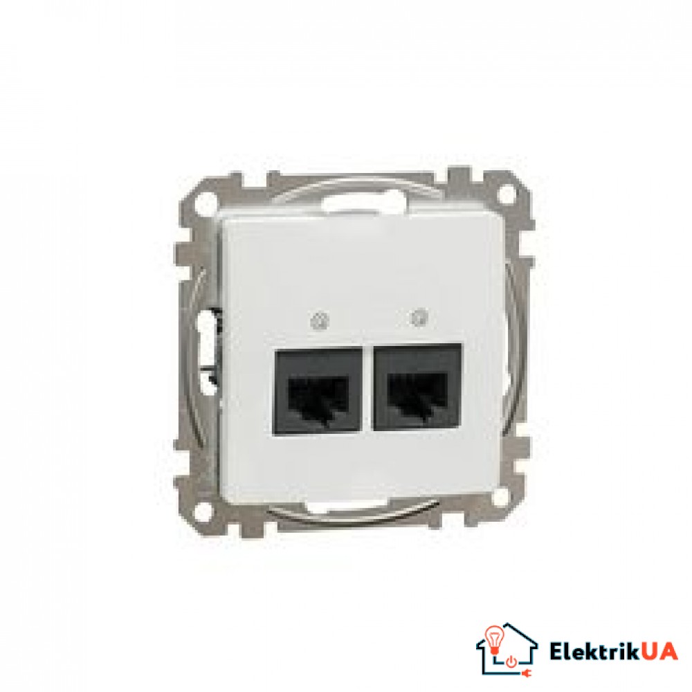 Розетка компьютерная 2-на UTP Cat5e Schneider Electric Sedna Design Белый SDD111452